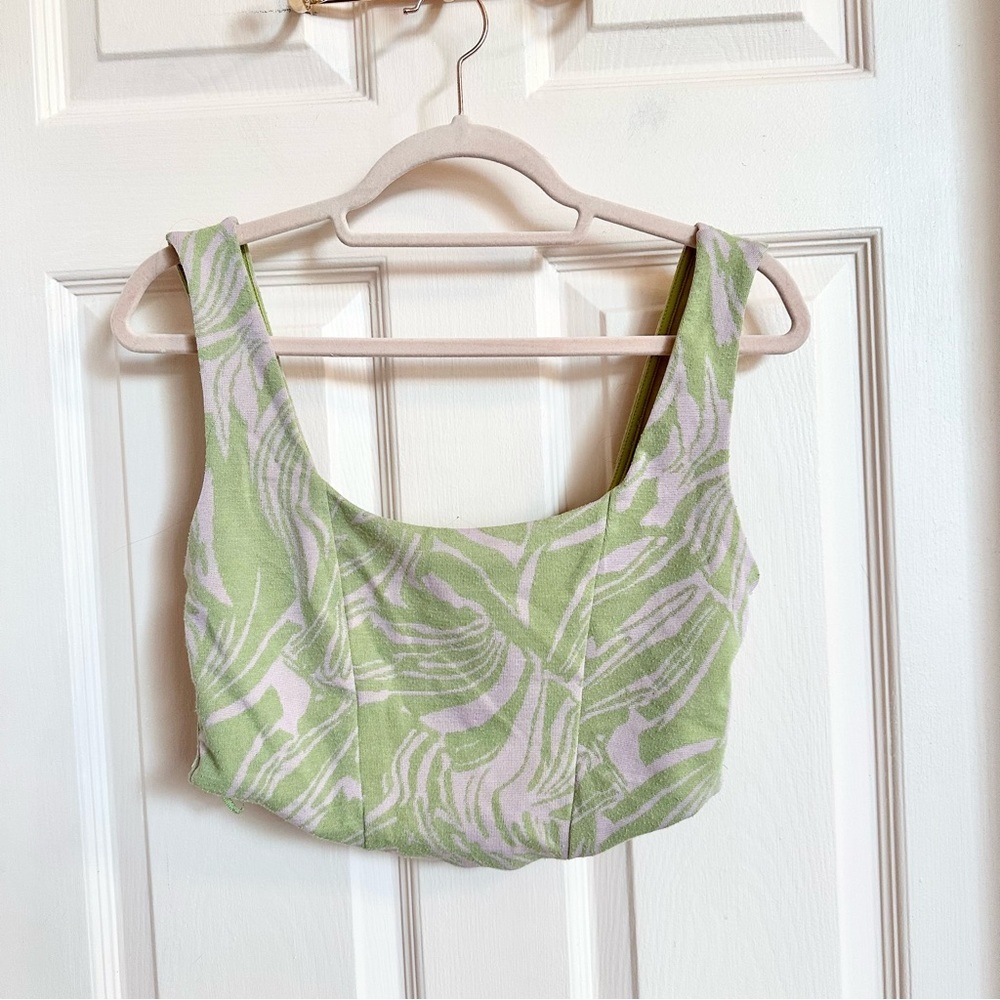 Pink and green Zara crop top
